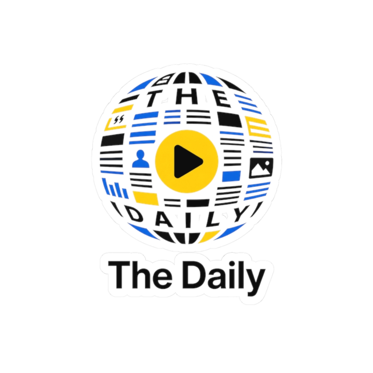The Daily Name Subtly Worked Into The Globe Sticker - Official Stickers merchandise