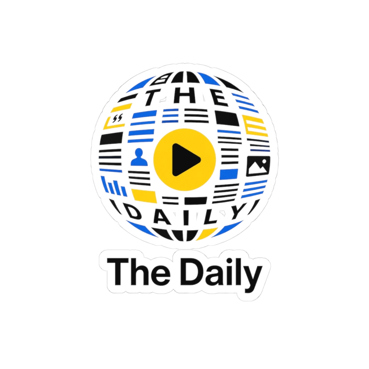 The Daily Name Subtly Worked Into The Globe Sticker - alternate angle 1, merchandise